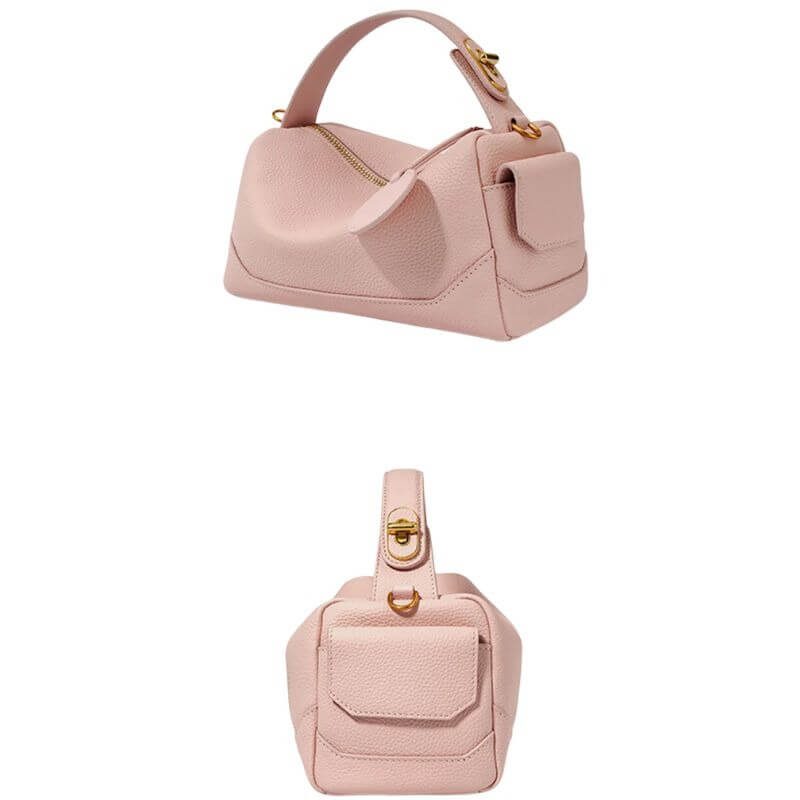 Sac à main a bandoulière cuir rose3 Sac à main a bandoulière cuir rose3