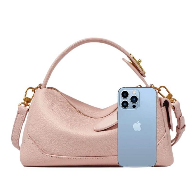 Sac à main a bandoulière cuir rose4 Sac à main a bandoulière cuir rose4