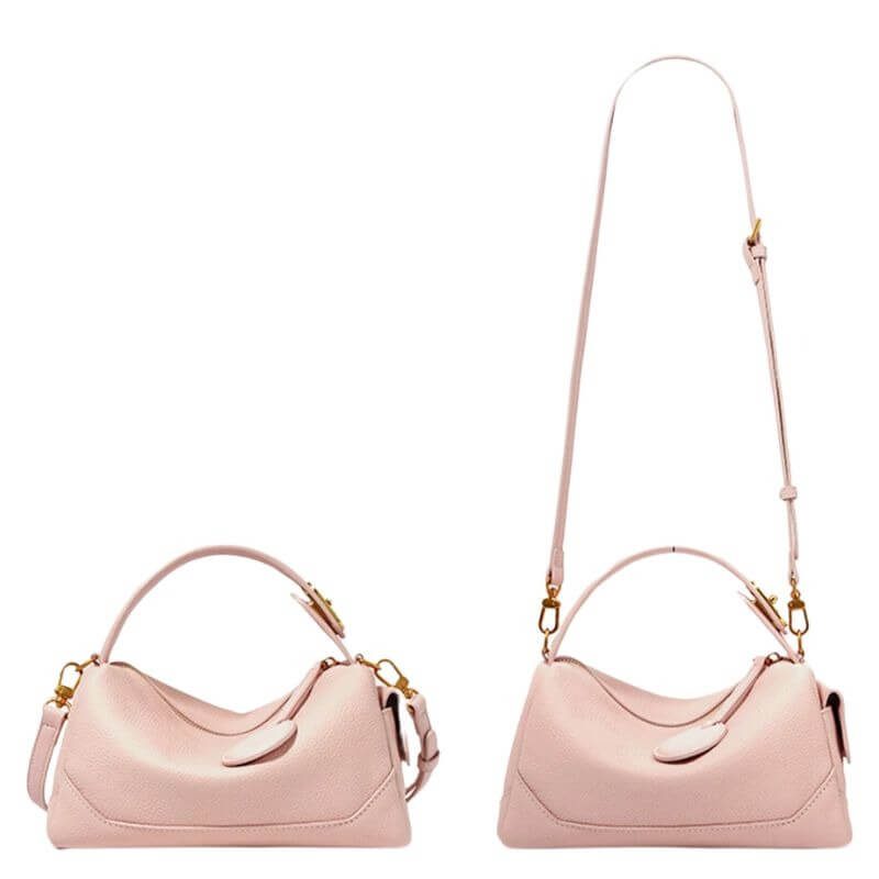 Sac à main a bandoulière cuir rose5 Sac à main a bandoulière cuir rose5