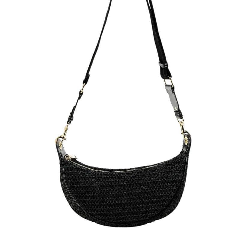 Sac à main en paille noir3 Sac à main en paille noir3