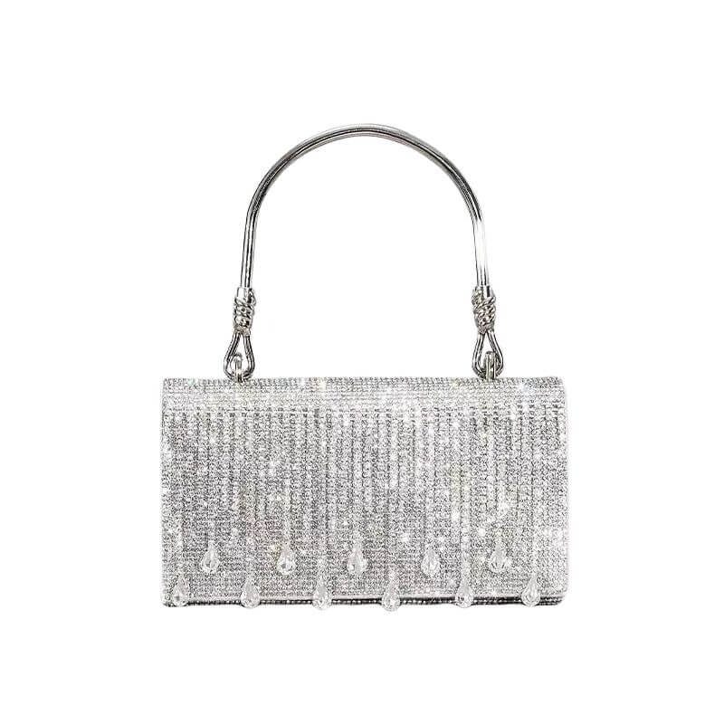 Sac à main gris brillant1