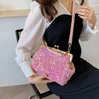 Sac à main paillette rose5