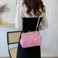 Sac à main paillette rose6